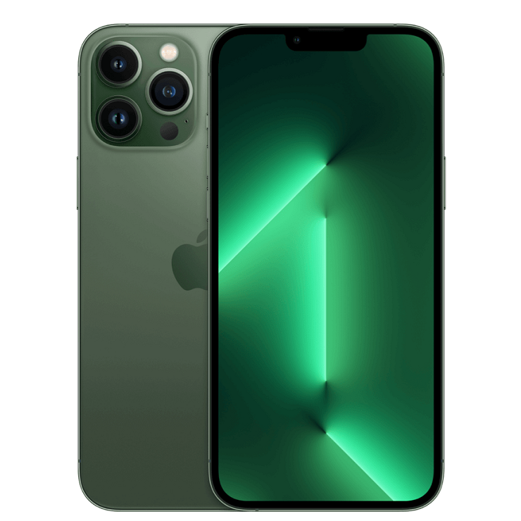 Apple iPhone 13 Pro Max, Alpine Green, Front, Back