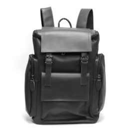 Trendy Premium Black Leather Backpack