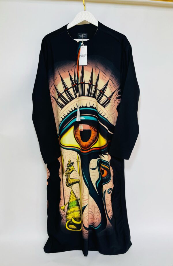 Artistic Eye Print Long Kaftan - Image 2